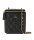 Chanel Vertical Mini Vanity, &pound;2,300, Handbags, Black, Caviar Leather, Front view